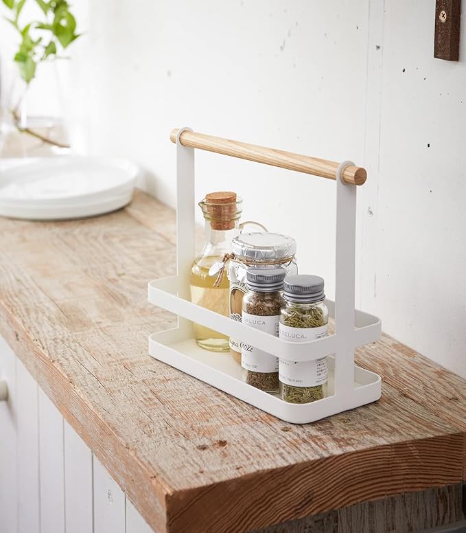 Yamazaki Home Tosca Spice Rack - Steel + Wood