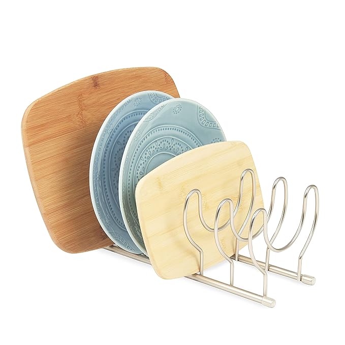 Spectrum Diversified Euro Lid Organizer, Plate Rack, Lid Holder, Rounded, Satin Nickel