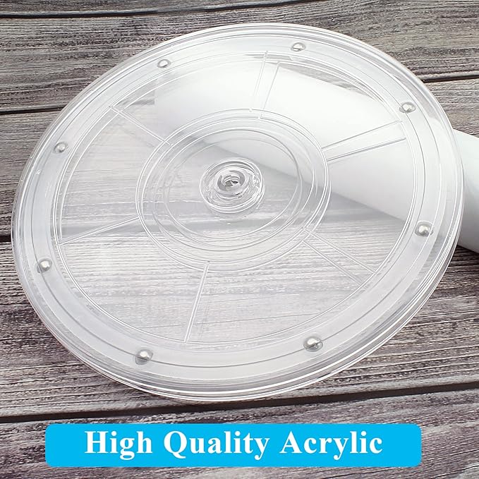 Jersvims 2Pcs 6 Inch Acrylic Turntable Platter, Transparent Turntable Organizer Round Rotating Plate for Kitchen Pantry Cabinet Desk Rack Spice Cake Cookie Decorating