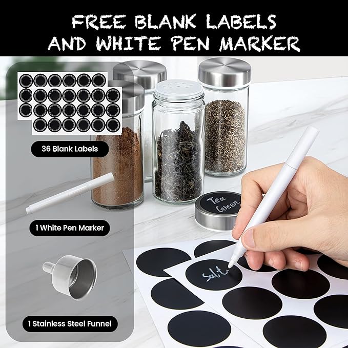 LULUX Magnetic Spice Rack Organizer 2-tier Strong Magnetic Bases, 10 Spice Jars, and Paper Towel Holder Kitchen Storage Solution for Pantry, Fridge, or Wall