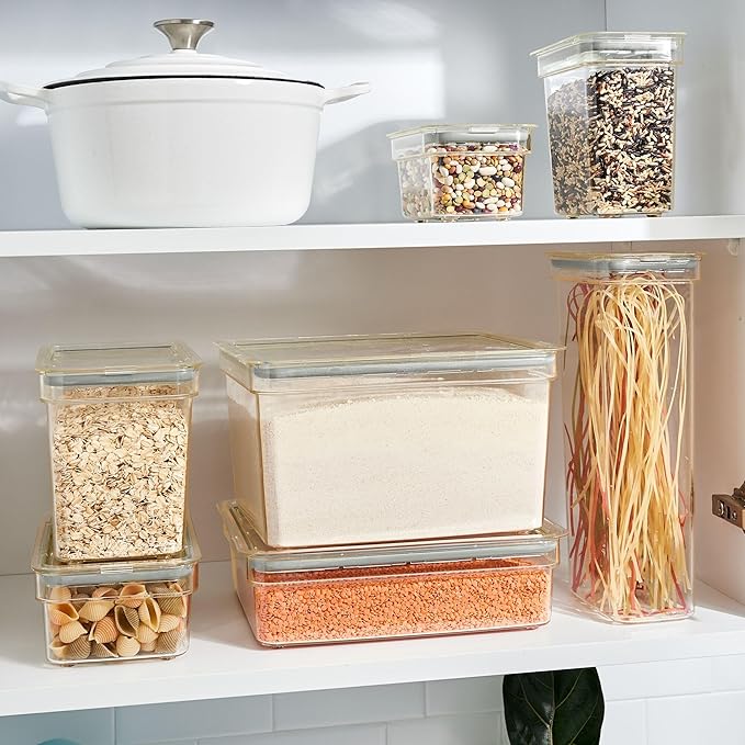 iDesign Small Food Storage Bin with Airtight Lid for Kitchen or Pantry Storage - Set of 4 - Clear