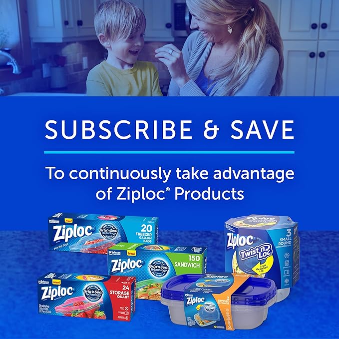 Ziploc Food Storage Meal Prep Containers Reusable for Kitchen Organization, Smart Snap Technology, Dishwasher Safe, Deep Rectangle, 2 Count