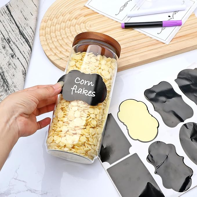 100 oz Glass Storage jars with Airtight Lids, Cereal Containers Storage,Large Glass Storage Jars for Pantry Organizationfor Flour, Coffee Beans, Rice, Tea, Biscuits, Sweets, Wedding, Pack of 2