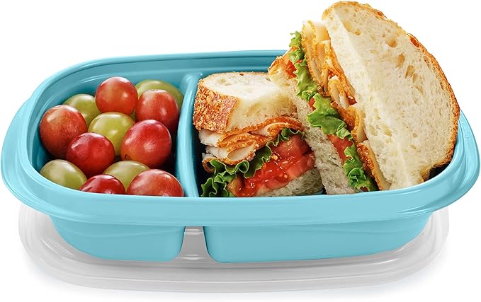 Rubbermaid TakeAlongs Sandwich Food Storage Containers, 3.7 Cup, Colors may vary
