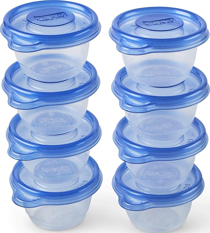 Glad Food Storage Containers, Mini Round (4 Oz) | Small Food Storage Containers for Snacks and Single Serving Use | Glad Food Containers , 8 Count (Pack of 12)