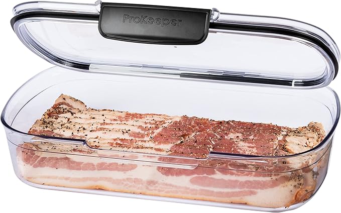 Progressive Prokeeper + Deli Storage Set: Air-Tight Silicone Sealed Containers w Grooved Bottom, Dry Erase Lid, BPA-Free, Stackable, Keeps Meats & Cheeses Fresh Longer, PKS-700C Deli 1.65L