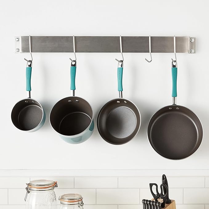 Cuisinart Chef's Classic 33-Inch Bar-Style Wall-Mount Pot Rack, Brushed Stainless