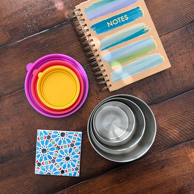4 X 3 oz Stainless Steel Containers with Lids - Leakproof w/Silicone Lids - BPA Free - Dishwasher & Freezer Safe - Portable & Reusable - Small Snack Cups Dressing Containers
