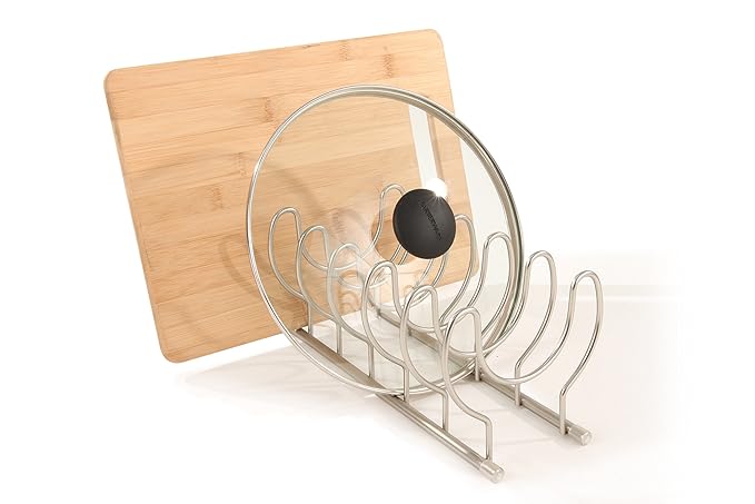Spectrum Diversified Euro Lid Organizer, Plate Rack, Lid Holder, Rounded, Satin Nickel