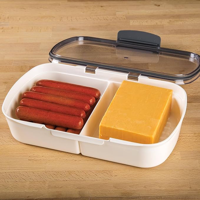 ProKeeper Split Deli Food Storage Container with Air-Tight Silicone Seal and Dry Erase Compatible Lid