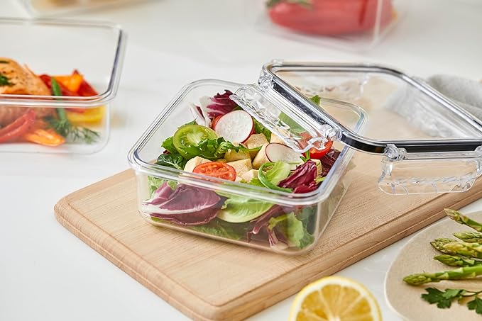 Airtight Food Storage Container With Lid (25oz) Leak-Proof Lunch Box | BPA-Free | Meal Prep | Microwave, Freezer and Dishwasher Safe | Kitchen Fridge Organizer Boxes | Fresher Food