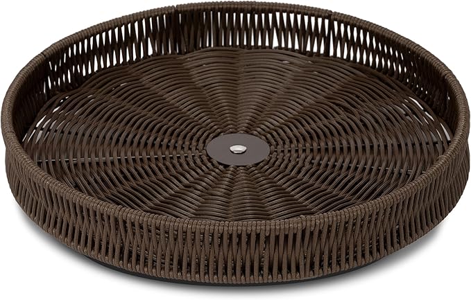 GRANNY SAYS 12 Inch Lazy Susan Organizer, Lazy Susan Turntable for Cabinet, Wicker Rotating Spice Rack for Kitchen Table,Large Lazy Susan Spice Rack Organizer, Kitchen Organizers and Storage