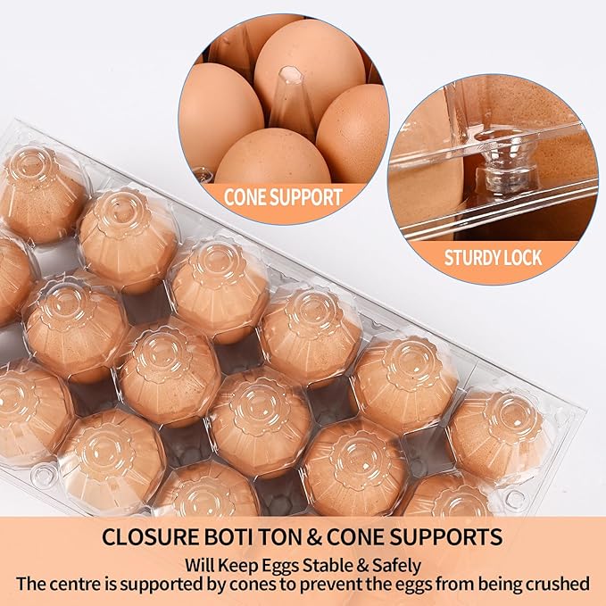 110 Piece Transparent Egg Carton Plastic Egg box Specs 3×6 18 Individuai Plastic Egg Cartons Farm Egg Storage Size11.4×9.5×2.6inch (3x6 18 bulk egg cartons, 110 Pieces)
