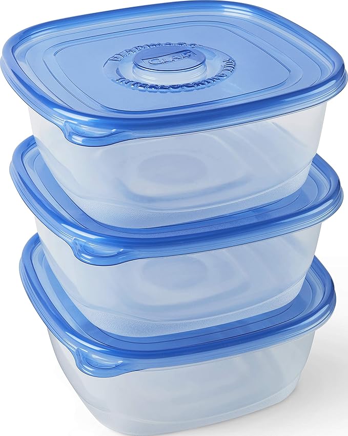 GladWare Family Size Food Storage Containers, XL | Large Square Food Storage, Containers Hold up to 104 Ounces of Food, Large Set 3 Count Food Containers