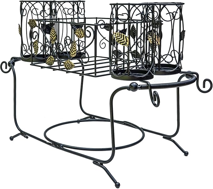 Utensil Caddy - Silverware Caddy or Napkin, Cutlery and Plate Holder - The Ideal 2-Piece Portable Outdoor Kitchen Accessories Buffet Organizer for Picnics, Camping, Barbecue, Parties and Events
