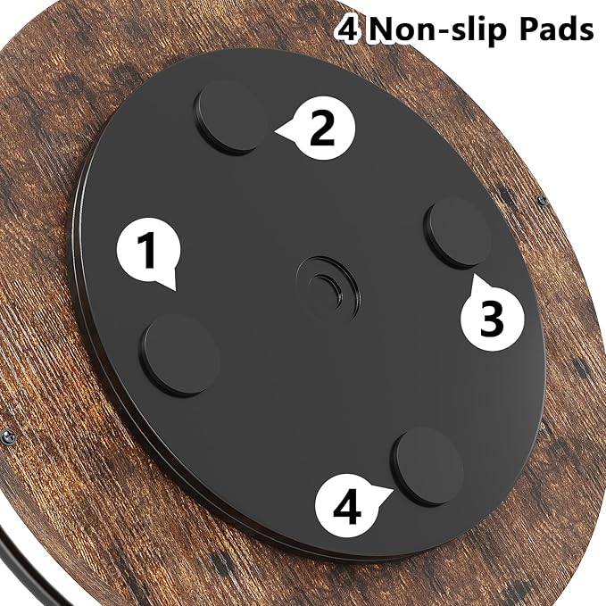 Lazy Susan Organizer:11 Inch Black Wooden Turntable Holder for Pantry&Dinning Table Rotating Round Spice Rack for Dresser Makeup, Counertop, Home&Kitchen
