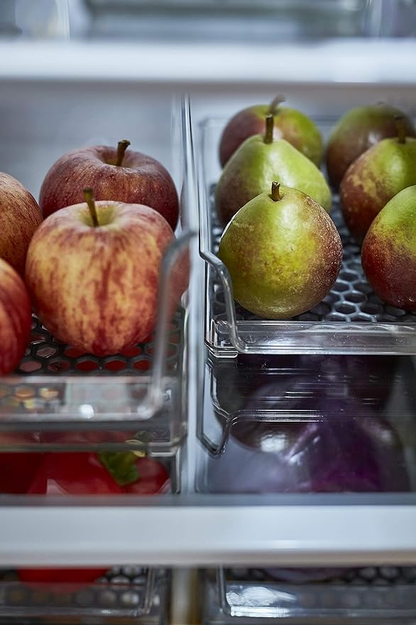 Spectrum Hexa in-Fridge Organizer Small Refrigerator Bin for Storage and Organization of Fruit Vegetables Produce and More, 8.5 x 6 x 2.25