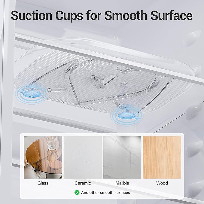 LAMU 2 Pack Rectangular Lazy Susan Organizer Turntable for Refrigerator, Cabinet, Pantry, Kitchen Countertop, Fridge Organizers and Storage, Clear, 15.67''x11.7''