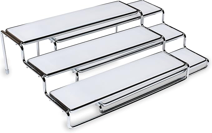 Deco Brothers Spice Rack 3 Tier Expandable Shelf Organizer, Chrome