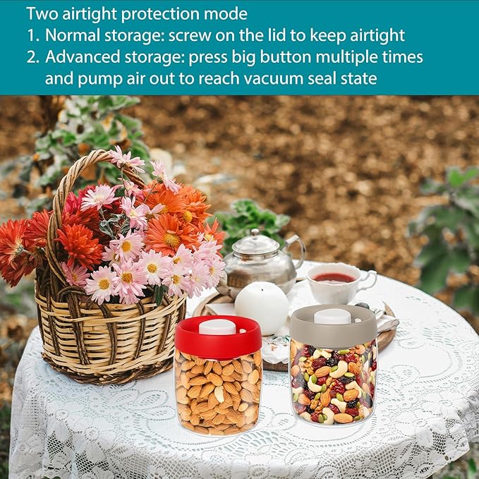 Vacuum Containers 3 Pcs, Triple Seal Airtight Food Storage, 2.95 Quart or 94.7 Fl Oz Total, Preserve Fresh and Fragrant for Snacks, Sugar, Spices, Nuts and Coffee Containers