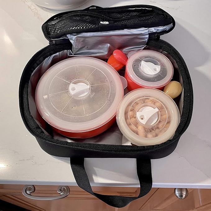 Evelots Microwave, Freezer Safe Bowls - 10 Piece Set - With Vented Lids and Handles - Soup Bowls, Ramen, Cookware, Food Container Microwave Safe - BPA Free Plastic