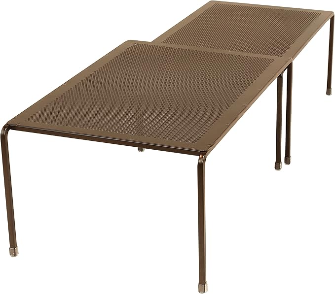Deco Brothers Expandable Cabinet Shelf Organizer for Kitchen Cabinet and Counter, Bronze