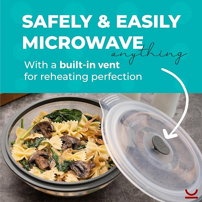 Collapsible Food Storage Containers - Silicone Container Bin Sets with Lids for Kitchen, Camping & Camper RV Accessories, Freezer and Microwave Safe Storage Bowl Set, Stackable Space Saving Bins