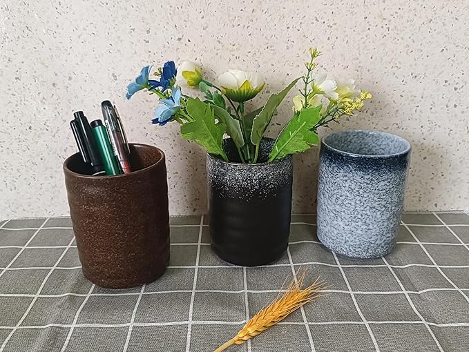 Stoneware Coffee Spoon Holder for Coffee Bar Accessories, Tea Spoon Holder Jar Teaspoon Holder Coffee Stirrers Holder Coffee Spoon Cup, Coffee Stir Stick Holder Small Utensil Holder (Spring Sprout)