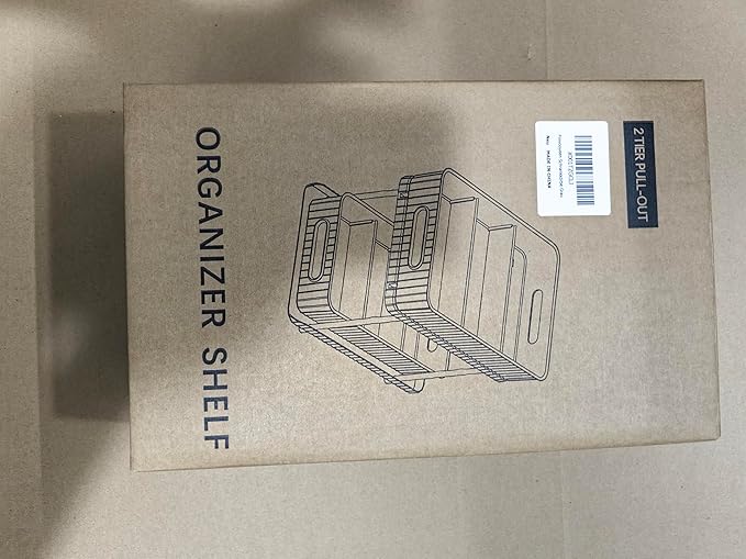 Fowooyeen Bathroom Cabinet Organizer, 2 Tier Pull Out Under Sink Organizers and Storage, Multi-Purpose Kitchen Pantry Medicine Organization and Storage Shelves Bins with Movable Dividers Grey