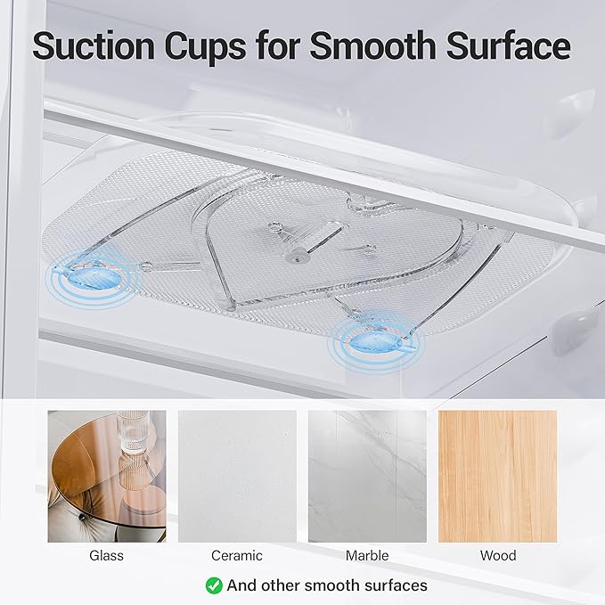 LAMU 2 Pack Lazy Susan Turntable Organizer 14.56'' x 11'', Rectangular, Rotating Organizer for Refrigerator Cabinet, Pantry, Kitchen, Countertop, Table, Fridge Organizers and Storage, Clear