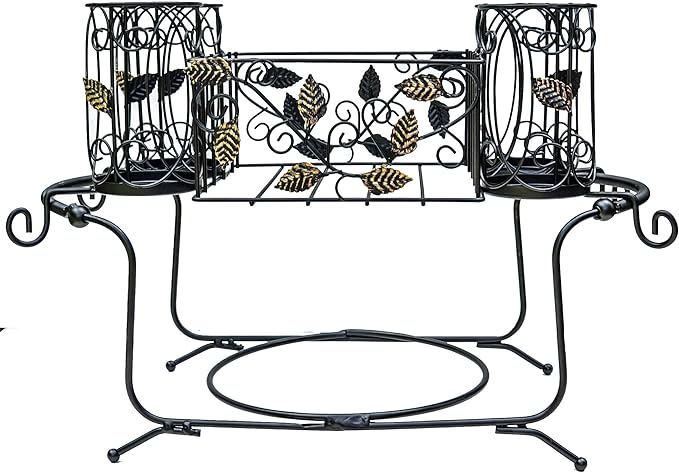 Utensil Caddy - Silverware Caddy or Napkin, Cutlery and Plate Holder - The Ideal 2-Piece Portable Outdoor Kitchen Accessories Buffet Organizer for Picnics, Camping, Barbecue, Parties and Events