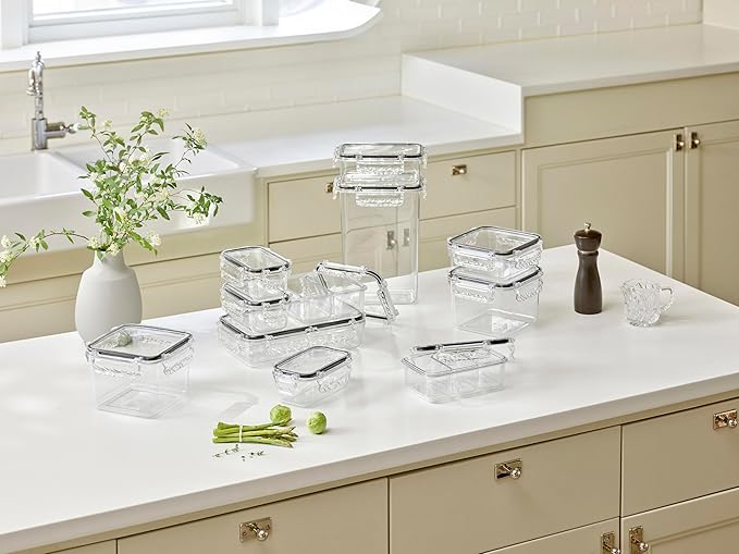 Airtight Food Storage Container With Lid (47.3oz) BPA-Free | Meal Prep | Microwave, Freezer and Dishwasher Safe Leak-Proof | Kitchen Fridge Organizer Boxes | lids airtight sealing