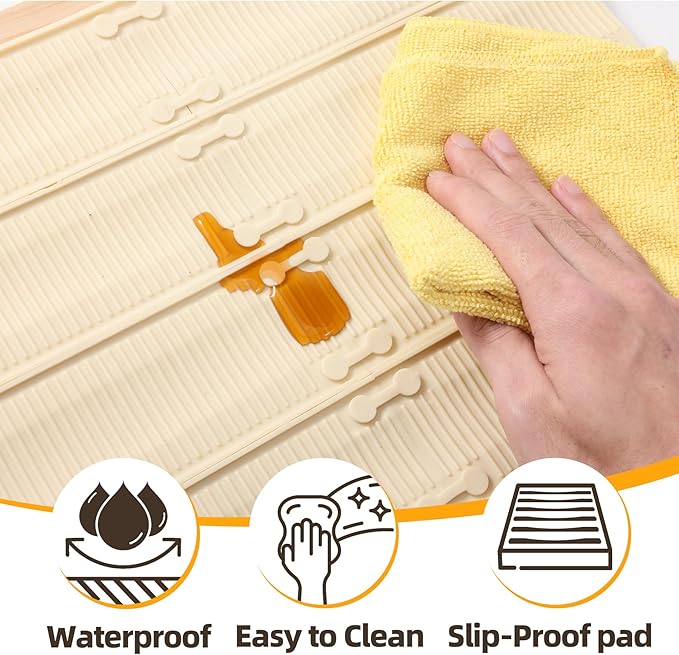 MIUKAA Silicone Spice Liner, 22 Pack Slip-Proof Spice Drawer Organizer, Kitchen Drawer Liner for Spices Bottle,Tableware, Cups Organizer(Single 7.1 x2.3 in) 3mm thick
