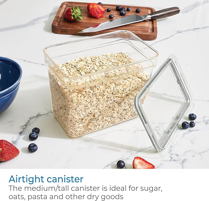 iDesign Small Food Storage Bin with Airtight Lid for Kitchen or Pantry Storage - Set of 4 - Clear