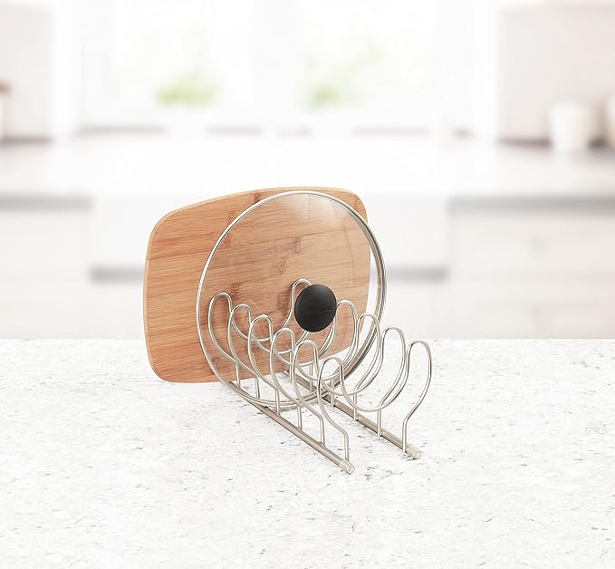 Spectrum Diversified Euro Lid Organizer, Plate Rack, Lid Holder, Rounded, Satin Nickel