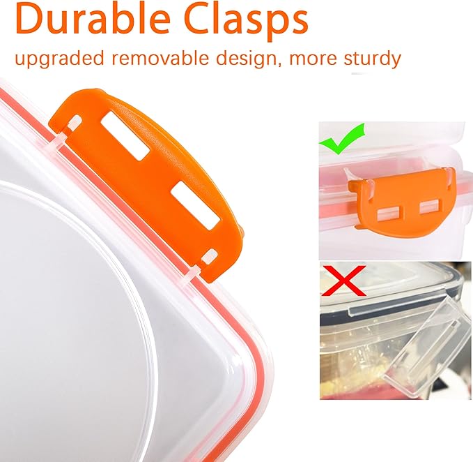 Sandwich Containers 4 Pcs - Reusable Airtight & BPA-Free Kitchen Storage Containers - Microwave & Dishwasher Safe 2 Heightened Lunch Box and 2 Normal Size