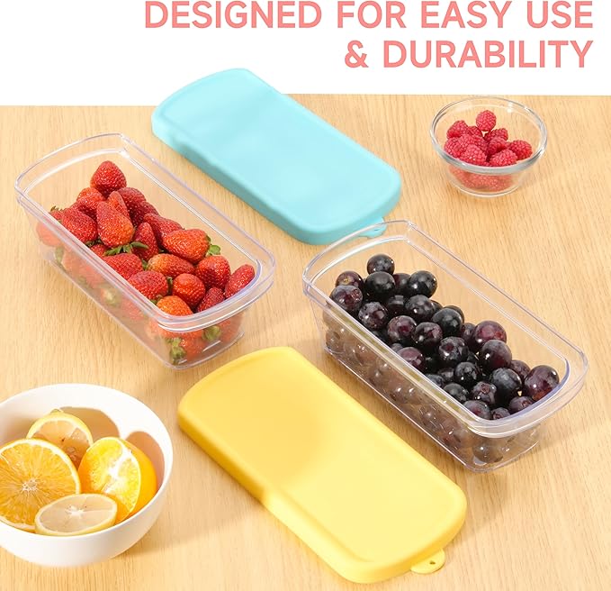 2 Packs Fridge Organizer Food Storage Containers Bins Compatible with Fullstar Chopper, Veggie Container, BPA-Free Food-grade, Clear Veggie Prep Containers, Airtight Food Containers for Chopped Veggie