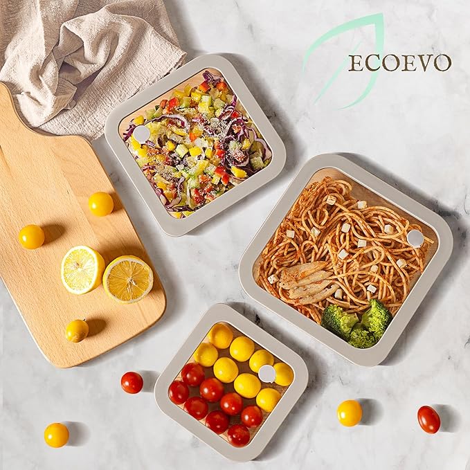 Glass Food Containers with Glass Lid, Microwave Safe Glass Food Storage Container Set, 3 Pack, Square Shape, Glass Food Containers with Lids, Glass Meal Prep containers with Leak Proof Lid.
