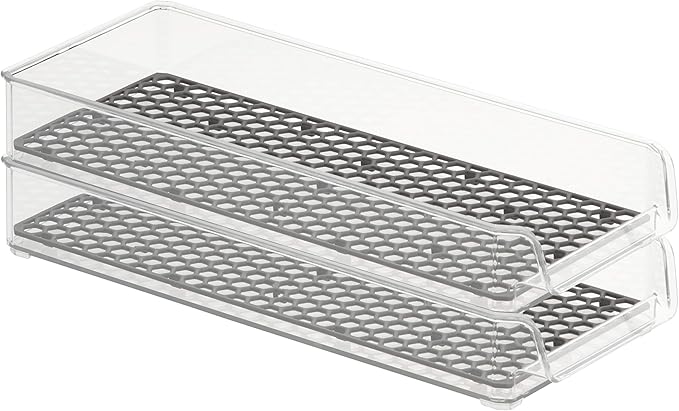 Spectrum Hexa in-Fridge Organizer Small Refrigerator Bin for Storage and Organization of Fruit Vegetables Produce and More, 15 x 6.25 x 2.25