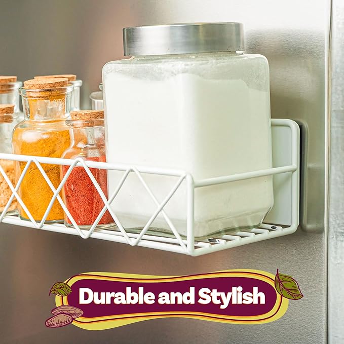 Set of 6 Magnetic Spice Rack to Elevate Your Culinary Haven with The Exquisite Premium & Durable Carbon Steel for Effortless Kitchen Organization & Timeless Style