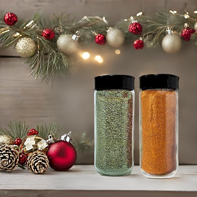 Premium Glass Spice Shakers - 16 oz Versatile Seasoning and Spice Dispenser with Sifting Lids for Popcorn, Cheese, Cinnamon, and Salt, Made in USA by JARMING COLLECTIONS (3 pack)