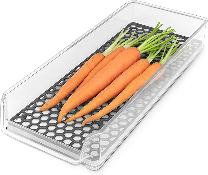 Spectrum Hexa in-Fridge Organizer Small Refrigerator Bin for Storage and Organization of Fruit Vegetables Produce and More, 15 x 6.25 x 2.25