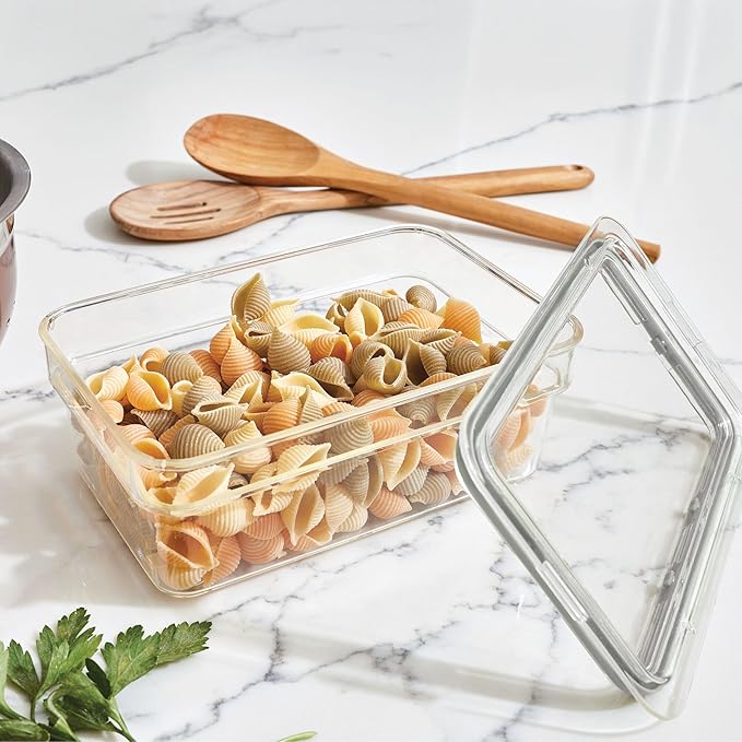 iDesign Medium Food Storage Bin with Airtight Lid for Kitchen or Pantry Storage - Set of 4 - Clear