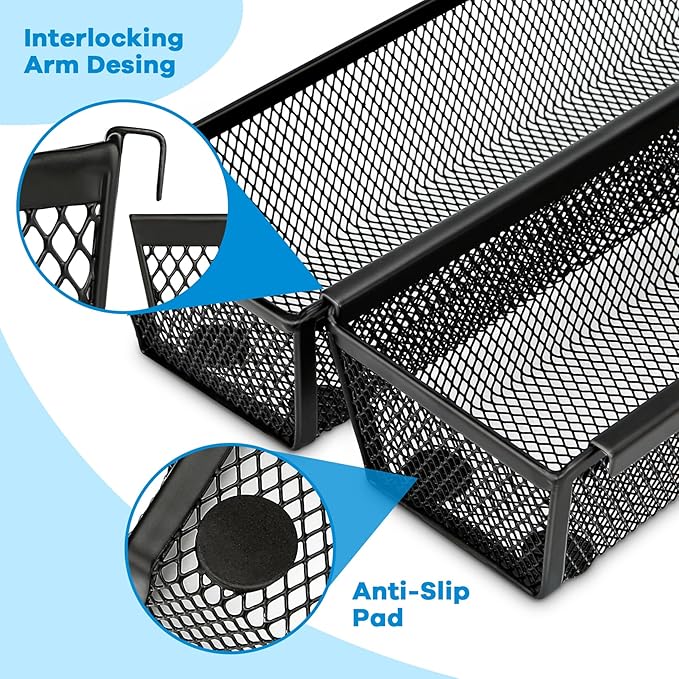 Utensil Drawer Organizer, Silverware Organizer, 2 Pack Silverware Drawer Organizer, Organizadores De Cocina, Flatware Organizer for Drawer with Interlocking Arm