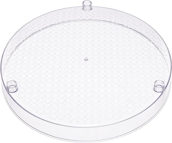 Amazon Basics 2 Tier Lazy Susan Turntable Organizer, 12" Diameter, Clear