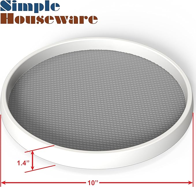 Simple Houseware 10-Inch Lazy Susan Spice Organizer Rotating Rack Tray, 4-Pack