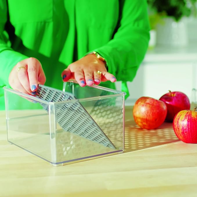 Spectrum Hexa in-Fridge Large Refrigerator Organizer Bin for Storage and Organization of Fruit Vegetables Produce and More, 15 x 6 x 4.25
