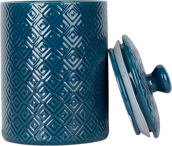 10 Strawberry Street Kitchen Canister, 3 Piece Set, Diamond Blue