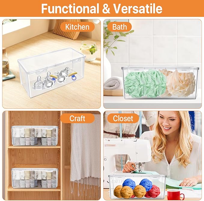 2 Pcs Storage Tower for Breastmilk Storage Bag, Resuable Plastic Milk Storage Containers for Fridge, Clear Refrigerator Organizer and Storage, Freezer Organizer Bins for Kitchen, Bath, Closet