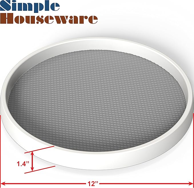 Simple Houseware 12-Inch Lazy Susan Spice Organizer Rotating Rack Tray, 5-Pack